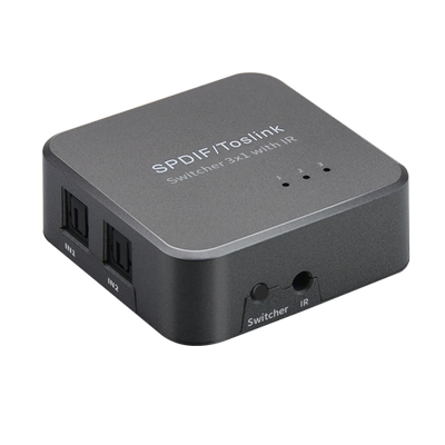 光纤切换器光纤音频三进一出切换器SPDIF Toslink数字音频三切一
