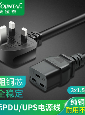英式/英标/英规 UPS/PDU电源线 16A服务器电源线 C19电源线 1.8米