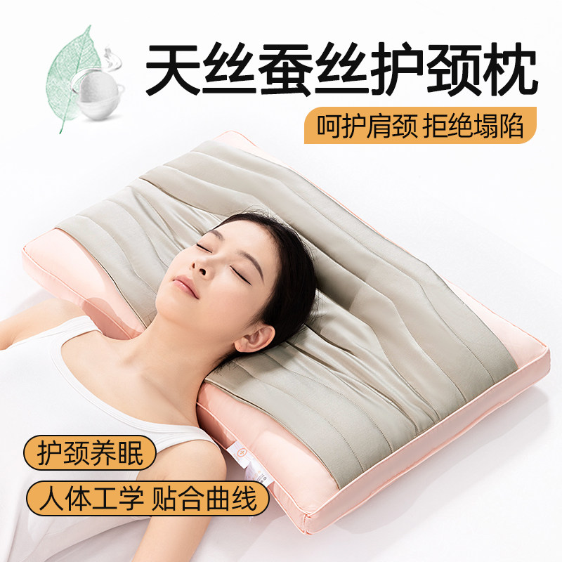 2026新款枕头护颈椎助睡眠酒店专用枕芯棉一对成人家用男蚕丝低枕