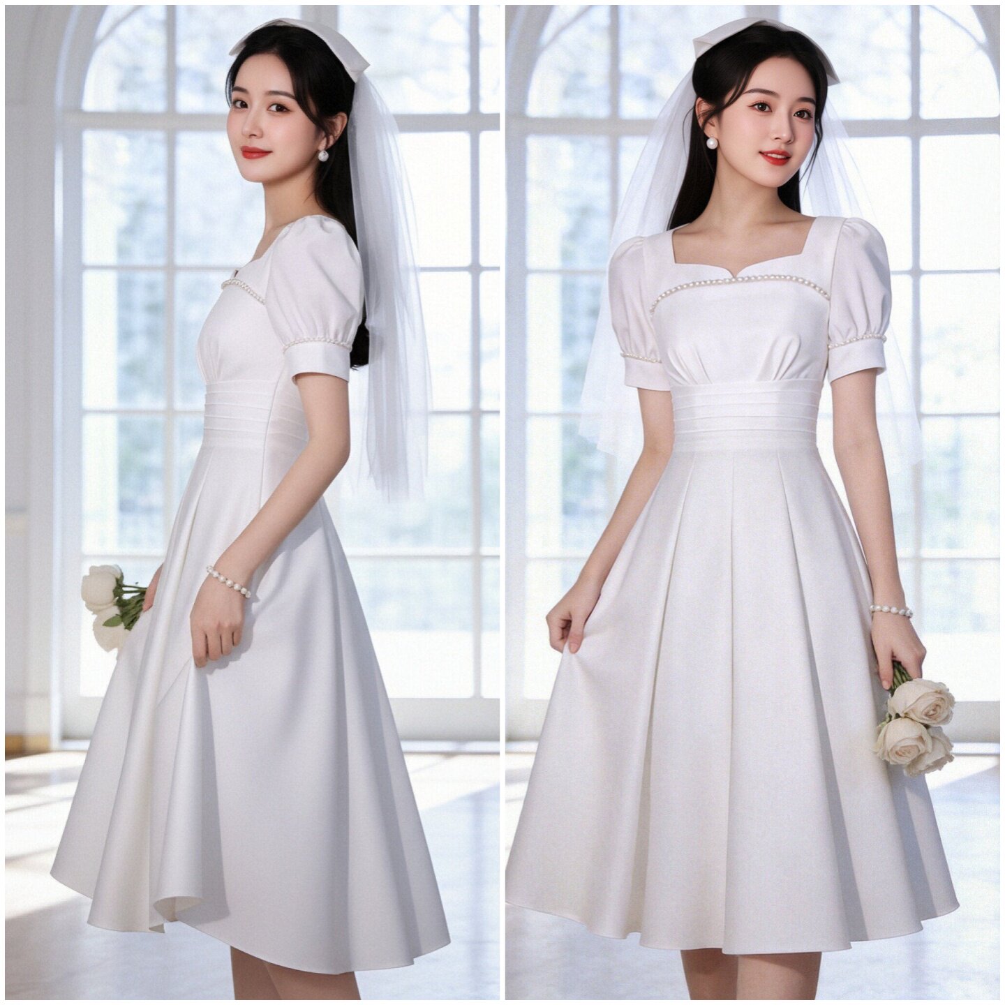 晚礼服裙领证登记小白裙图片
