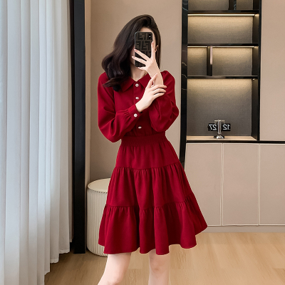 秋装新款高级感修身显瘦蛋糕裙