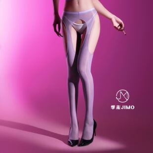 季末香芋紫超薄油光四面开档丝袜纯欲无腰边高密连裤袜女7059