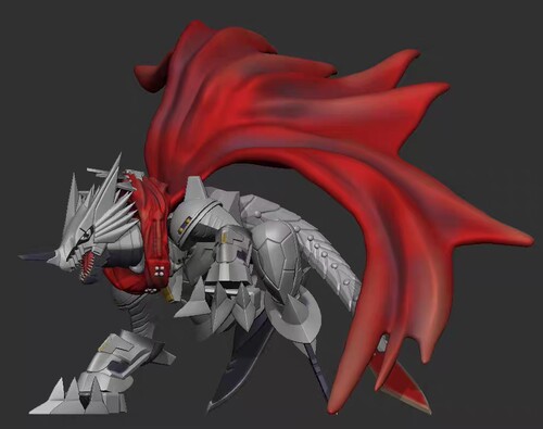 数码宝贝/刃王哈克兽3d打印白膜digimon数码暴龙GK杰斯兽进化链