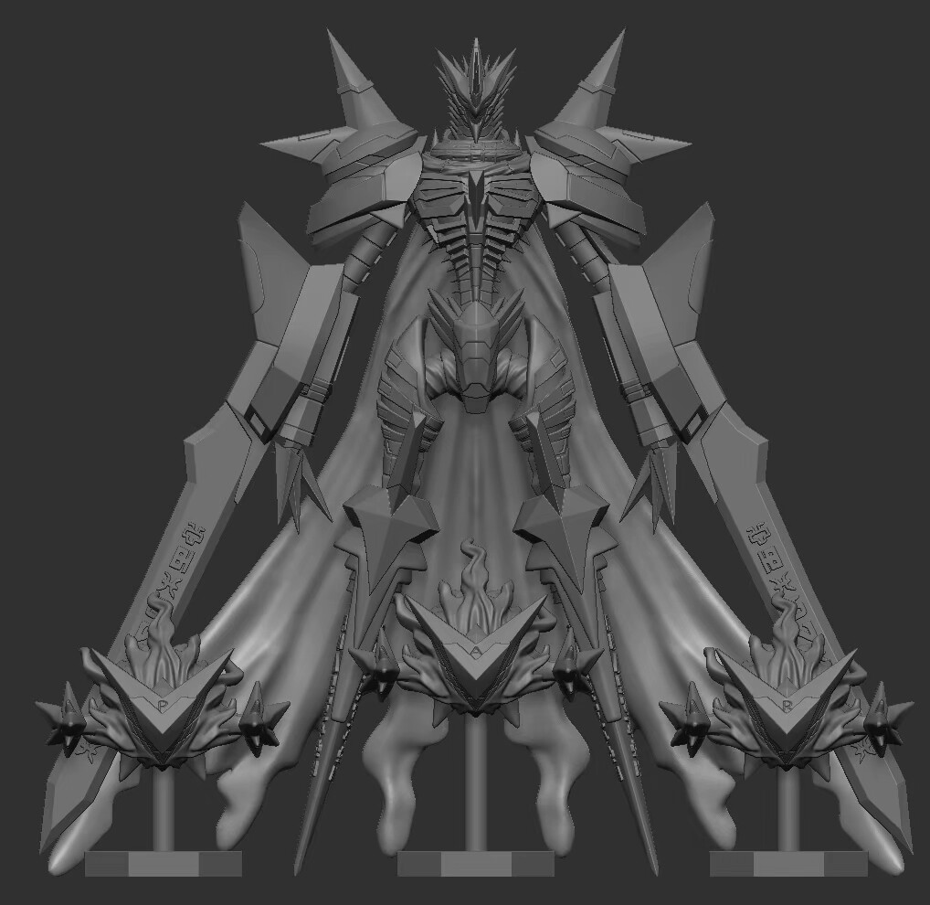 数码宝贝/杰斯兽3d打印白膜digimon数码暴龙GK上色DIY图片