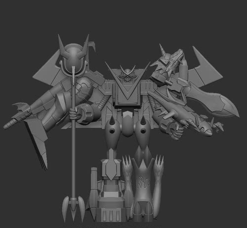 数码宝贝 高吼兽X7，3d打印白膜digimon