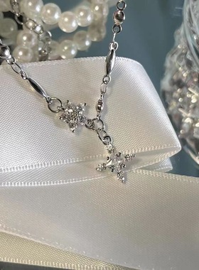 星星相伴项链女级轻奢小众设计ins冷淡风气质镶钻五角星锁骨链