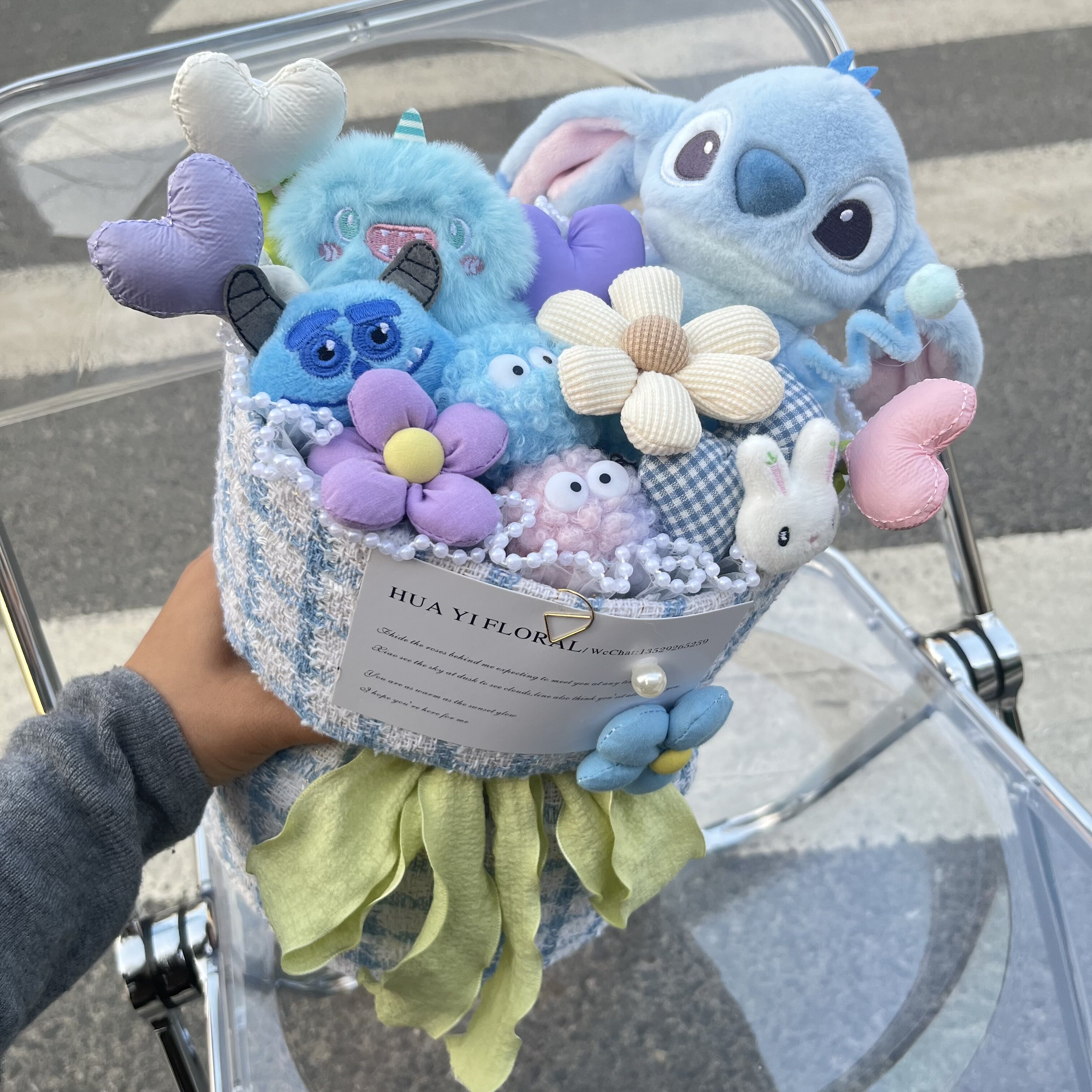 史迪仔玩偶花束公仔送男朋友蓝色系情人节生日儿童节礼物创意实用