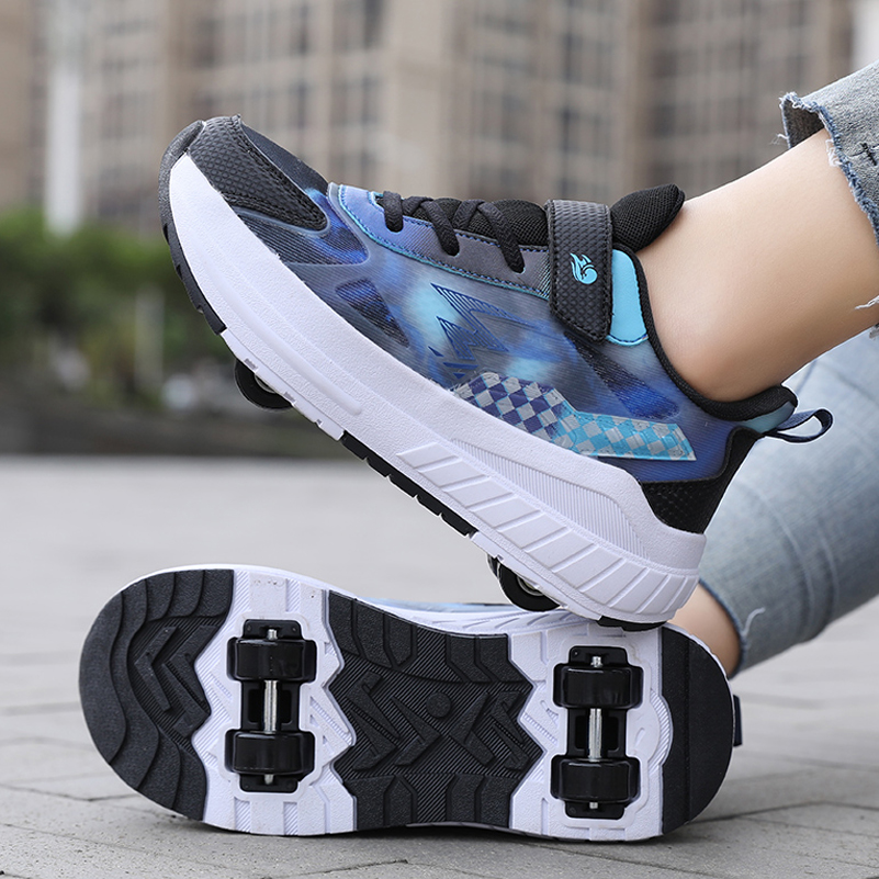 四轮儿童暴走鞋男童夏款网面透气