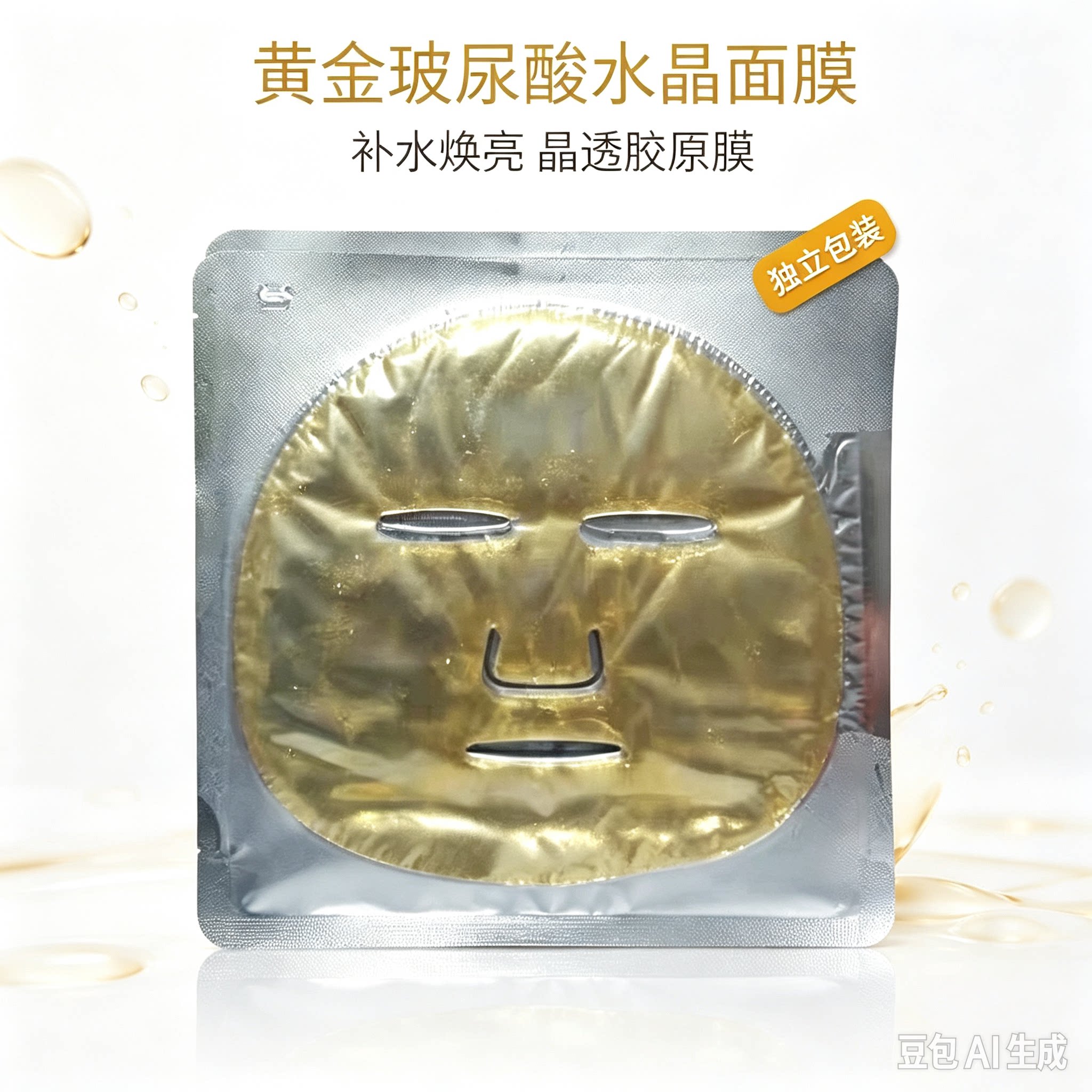 黄金胶原蛋白水晶面膜贴紧致提拉补水保湿玻尿酸淡化细纹提亮肤色