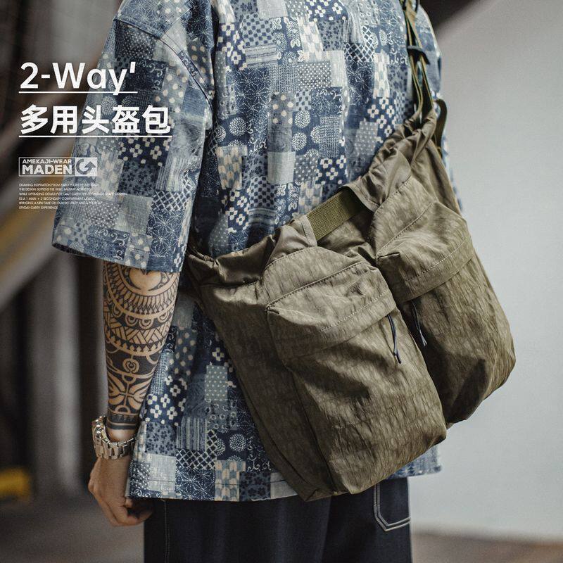 马登工装手提头盔包大容量斜挎包