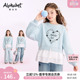 学生蕾丝拼接套头衫 爱法贝春新款 女童假两件卫衣宽松中大儿童装