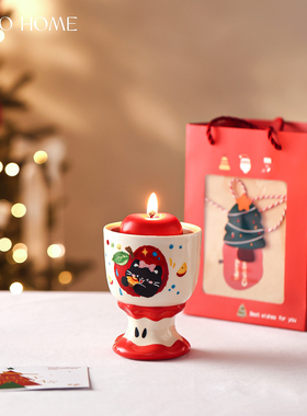 苹果杯香薰蜡烛礼盒圣诞节送闺蜜女友男生日伴手礼物高级创意摆件