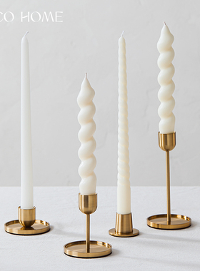 轻奢金属蜡烛烛台摆件家用简约高级氛围感烛光晚餐装饰烛台圆底座