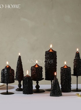 【寂泪】手工黑色滴泪蜡烛无味艺术空间哥特软装小众家居装饰摆件