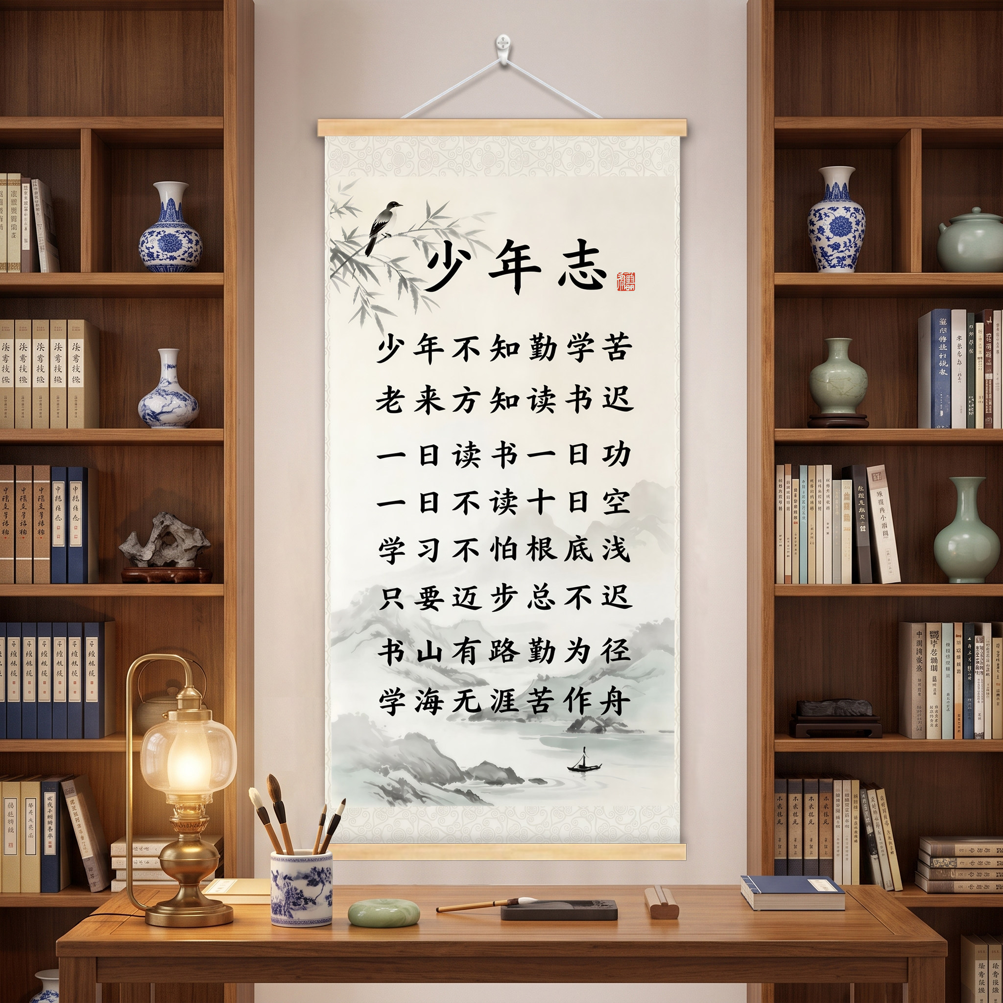 少年志读书学习励志挂画客厅书房现代装饰画