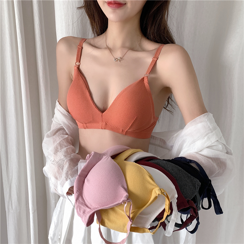 无钢圈聚拢裹胸抹胸学生小性感打底美背文胸薄款少女小胸胸罩内衣
