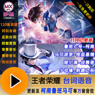 2024年王者荣耀英雄语音包音效台词对话皮肤人物技能环境配音素材