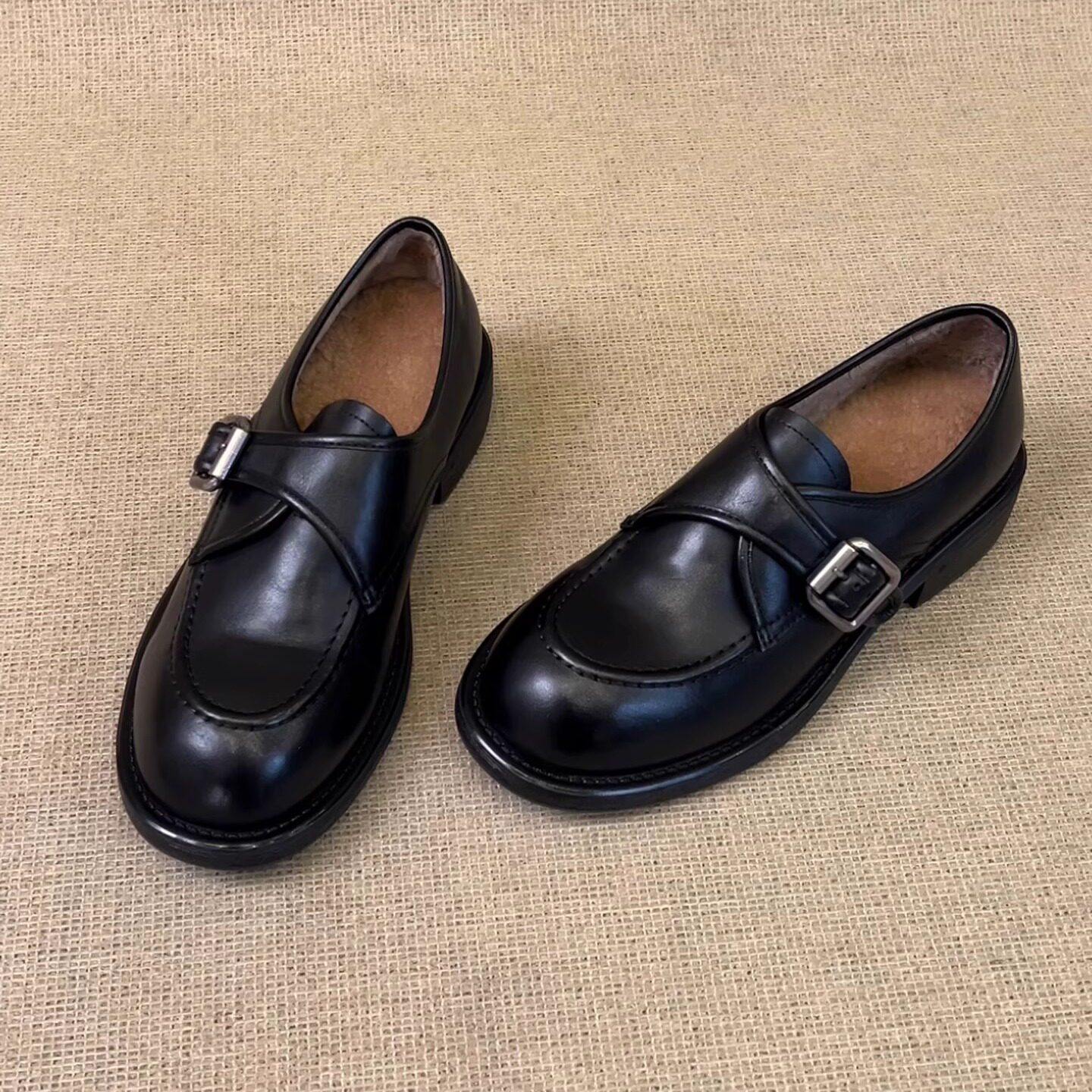 软羊皮日系学院风显瘦气质百搭文艺英伦复古真皮厚底单鞋小皮鞋女,女鞋,乐福鞋（豆豆鞋）,淘宝优惠券,粉丝福利购,淘宝优惠卷