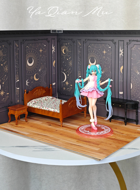 拍照背景板ob11娃屋场景1：12迷你微缩6分bjd手办GSC客厅墙纸地板