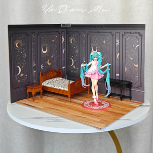 拍照背景板ob11娃屋场景1：12迷你微缩6分bjd手办GSC客厅墙纸地板