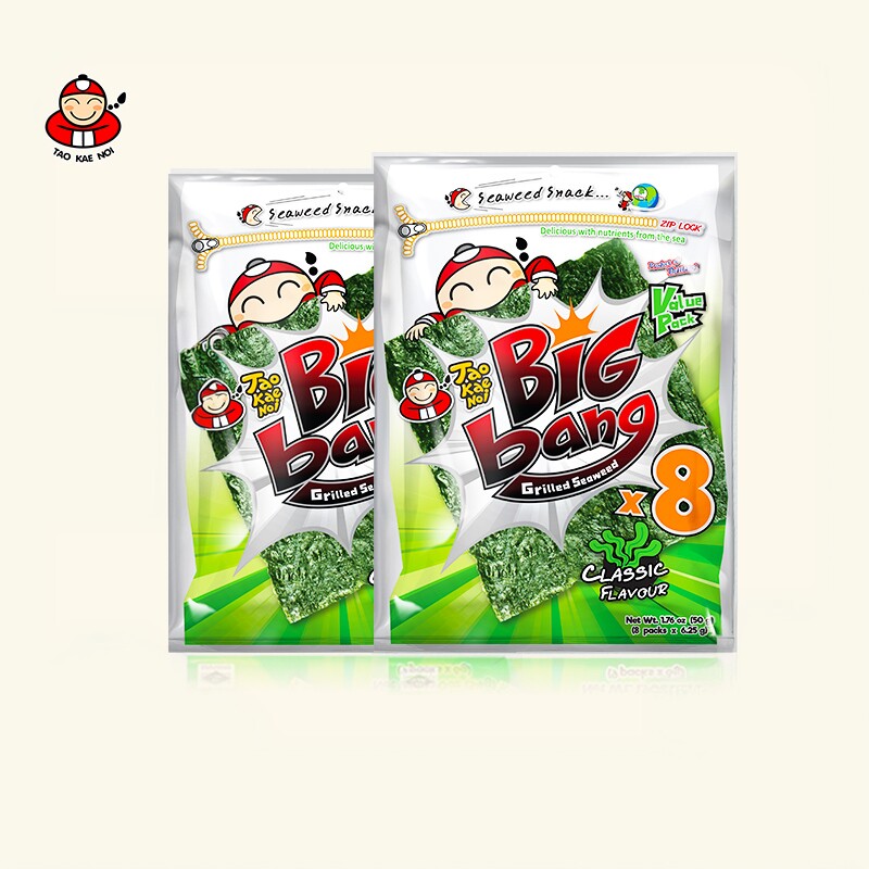 泰国进口老板仔海苔片袋装BIG bang超大片寿司海苔即食休闲小零食