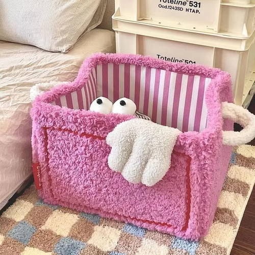 毛绒收纳筐家用衣物高颜值