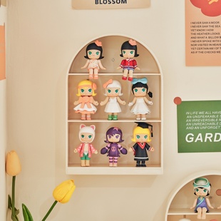 盲盒收纳展示架挂墙上免打孔防尘泡泡玛摆件特娃娃公仔手办展示盒