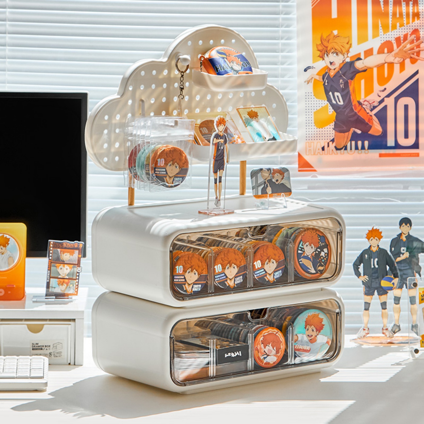 吧唧收纳盒大容量防尘展示架