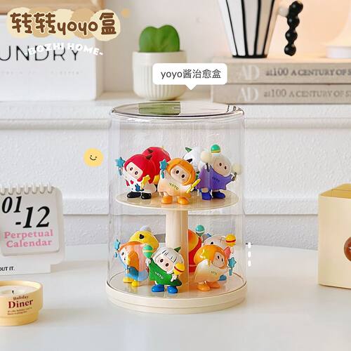 盲盒收纳盒摆件yoyo酱展示盒子萌粒手办透明陈列柜泡泡玛特亚克力