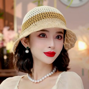 布塔苎麻夏季 防晒帽PT8012 防晒遮阳帽度假太阳帽大帽檐防晒帽女款