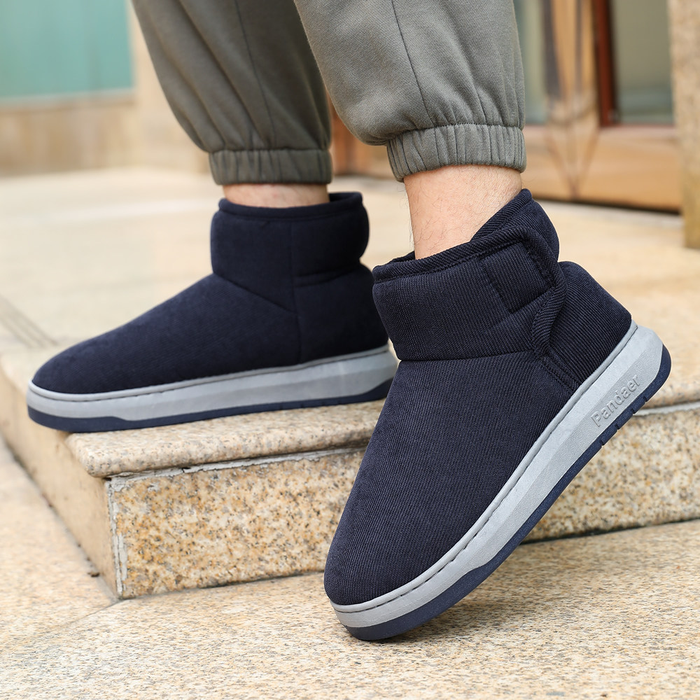 中老年人保暖棉拖鞋高包跟男女款冬季加厚防滑居家棉鞋爸爸妈妈鞋