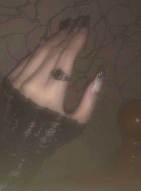 Shawne 25s冬新韩国正品代购 小众黑色玛瑙装饰个性复古指环戒指