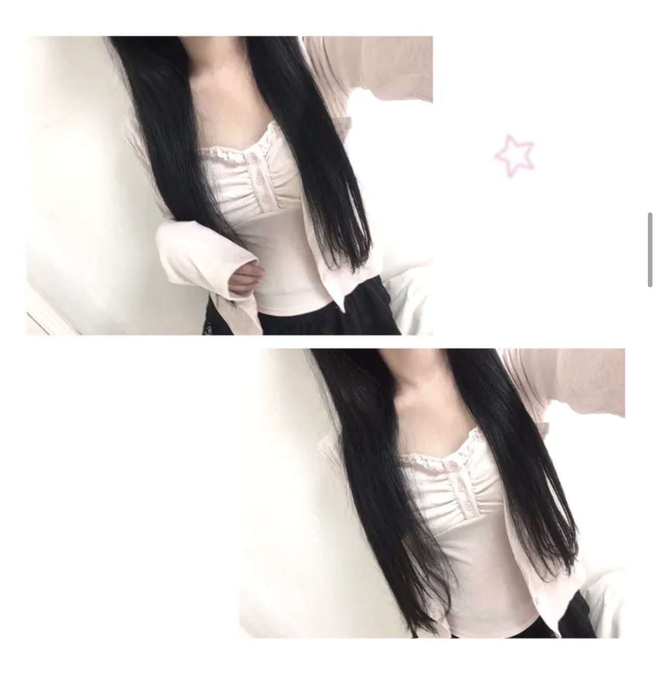 Shawne 26s冬新韩国正品代购 小众胸前纽扣花边背心开衫组合外套