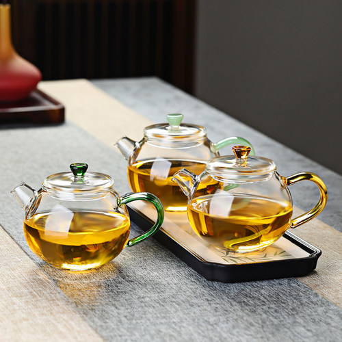 耐高温玻璃泡茶壶手把壶