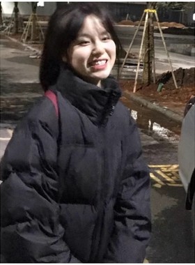 大码纯色棉衣女百搭面包服