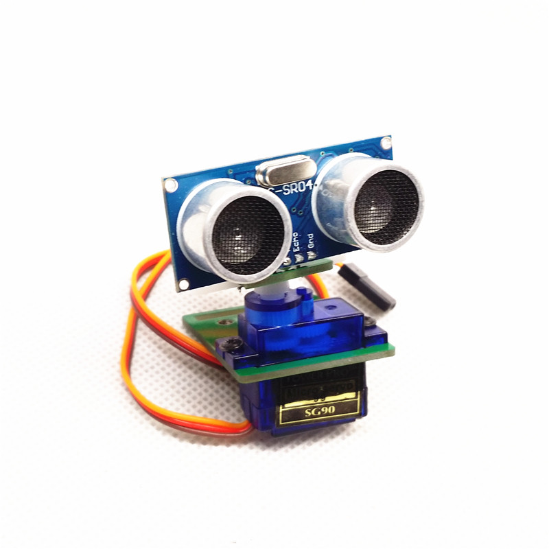 智能小车超声波测距模块 超声波传感器 舵机旋转 超声波避障云台