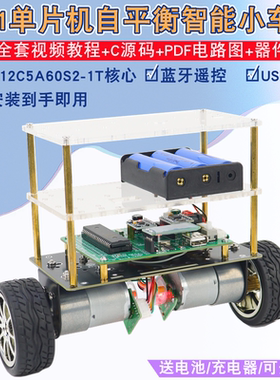 51单片机自平衡车STC12C5A60S2开源可编程两双轮智能平衡车机器人
