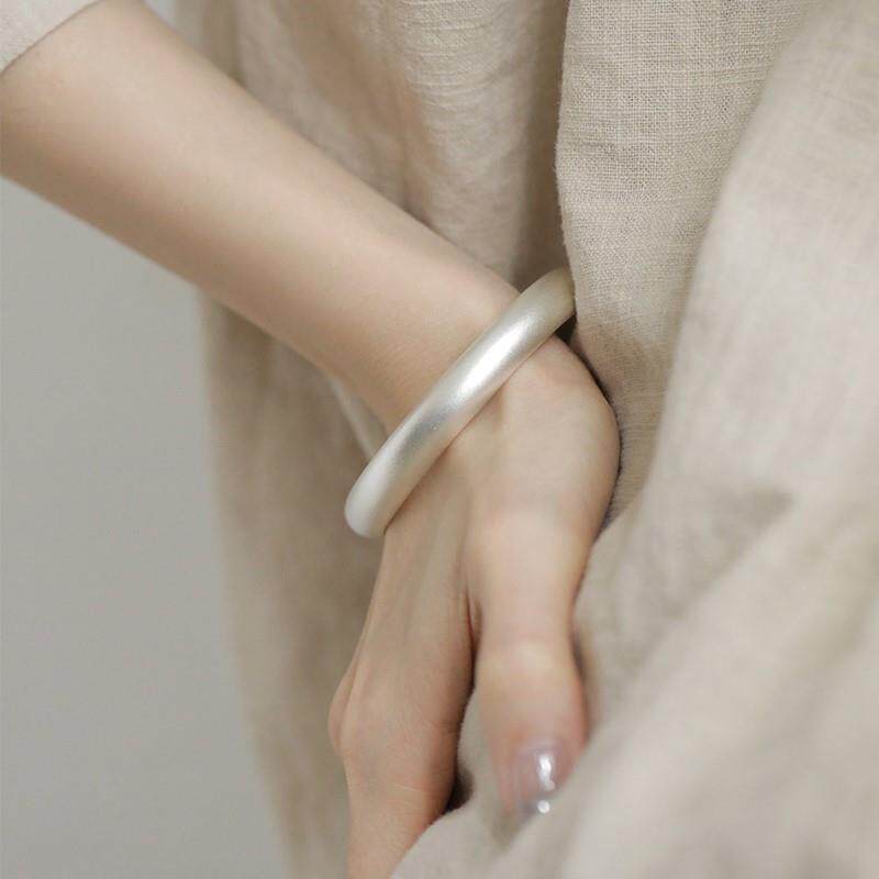 古法纯银手镯女999经典贵妃实心开口足银镯子送妈妈婆婆长辈