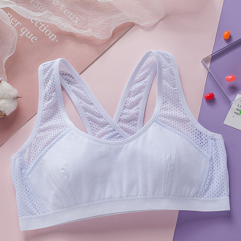 小背心女防凸点小学生加肥加大薄款岁13女童内衣发育期10纯棉文胸