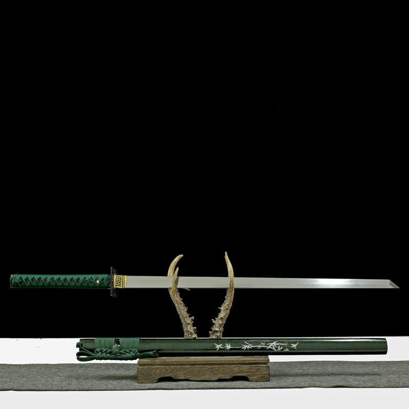 龙泉刀剑一体锻打横手日式直刀