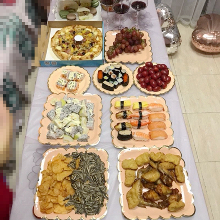 一次性生日派对纸盘子甜品台装饰