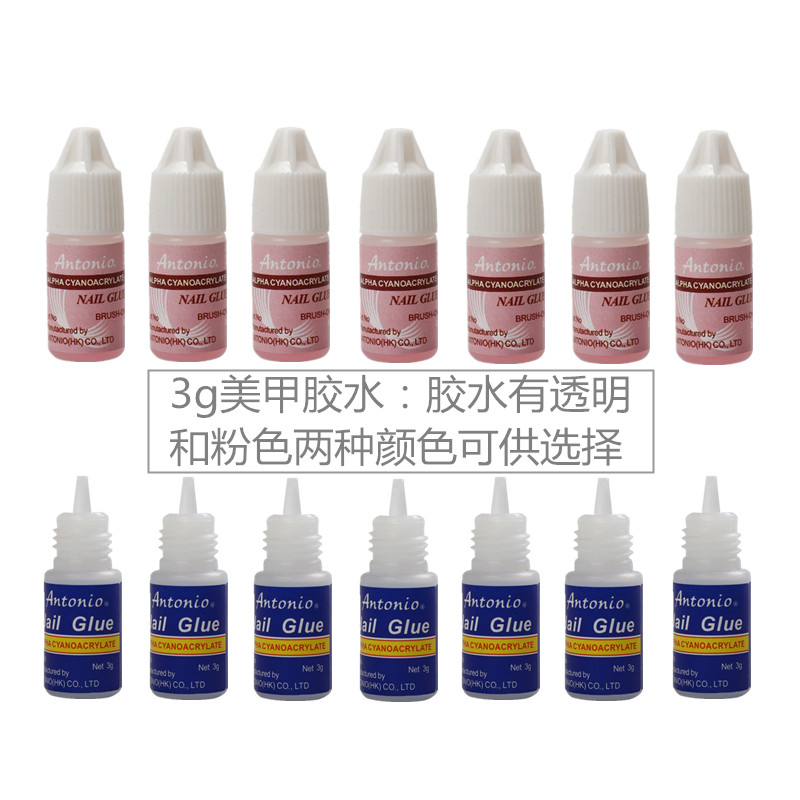 贴钻胶水粉色假指甲片