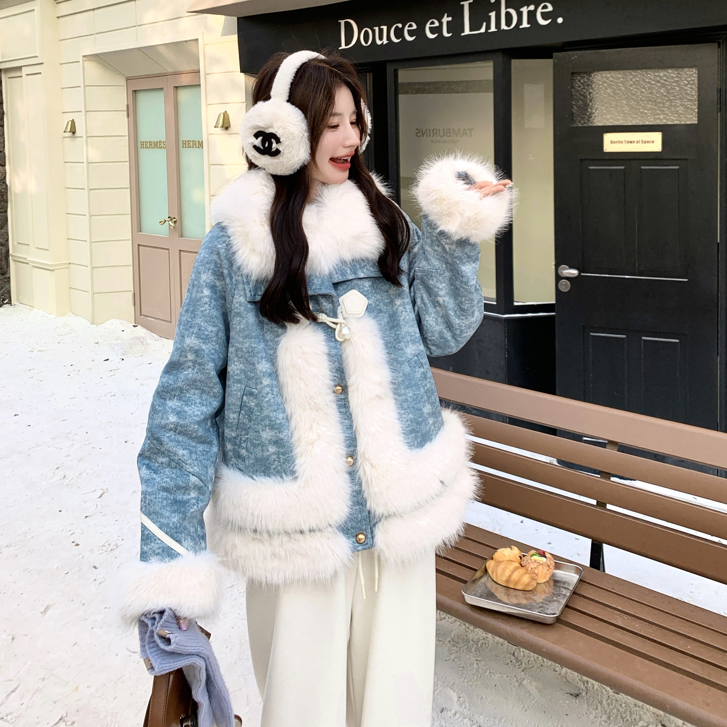 新款首发石墨烯蓄热内胆大毛领派克服7840-P220-K328