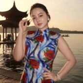 细闪春秋中长款 秋辞香 修身 长款 花花旗袍连衣裙 半生韶华