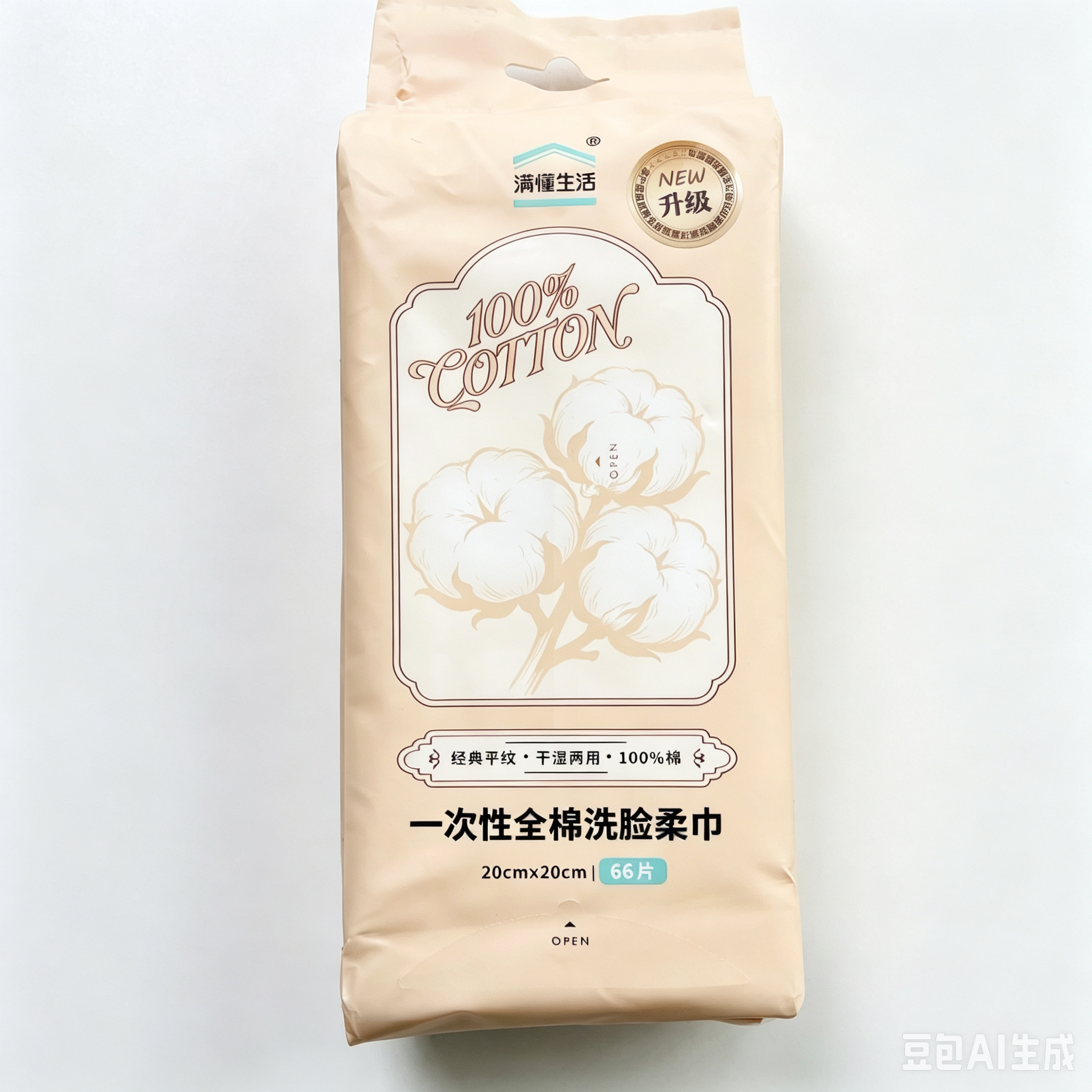 全家 满懂生活一次性亲肤洗脸柔巾66枚20cm×20cm