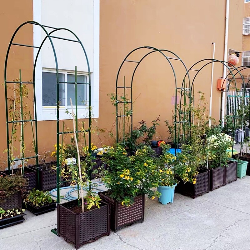 铁艺花架爬藤架花园拱门月季花支架铁线莲绿萝植物架户外庭院装饰
