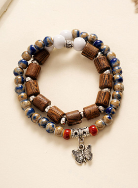 景德镇陶瓷饰品森系双圈手链女