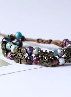 四叶草全手工编制珠链手串