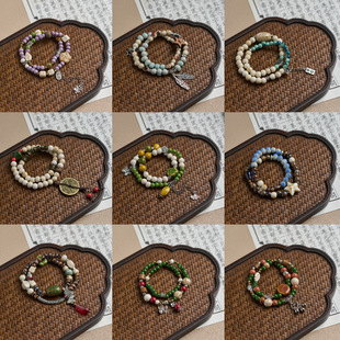 新款景德镇陶瓷手链饰品女百搭高级感手工编织手串新中式手饰