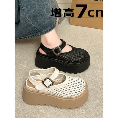 夏季小个子增高包头罗马凉鞋女